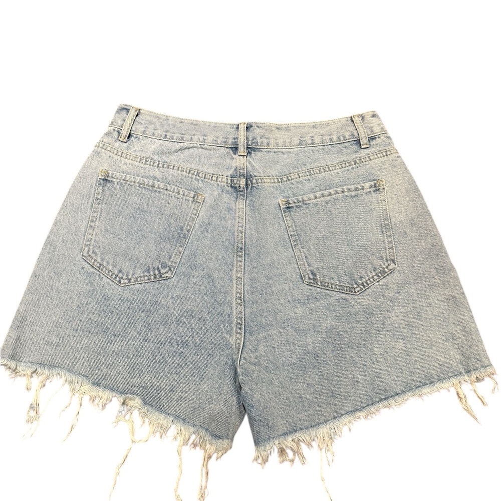 Cider Blue Distressed Jean Shorts High-Waisted Casual - Picture 2 of 2